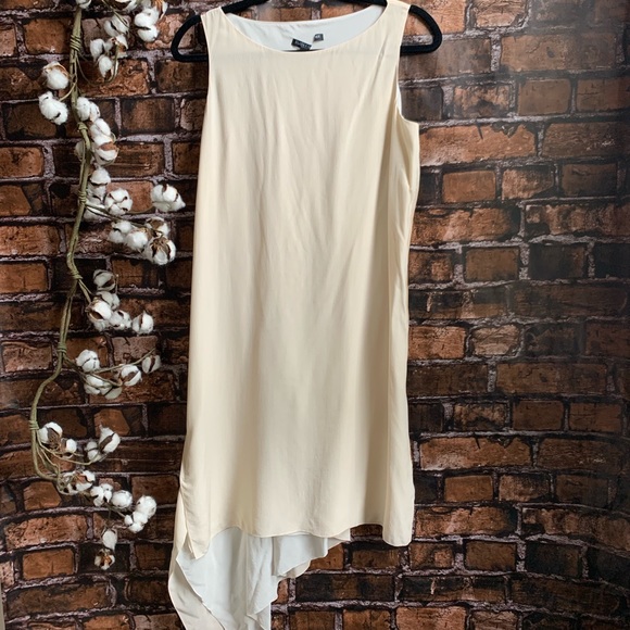 Eileen Fisher Silk Tunic Asymmetric Cream Top - Picture 2 of 4